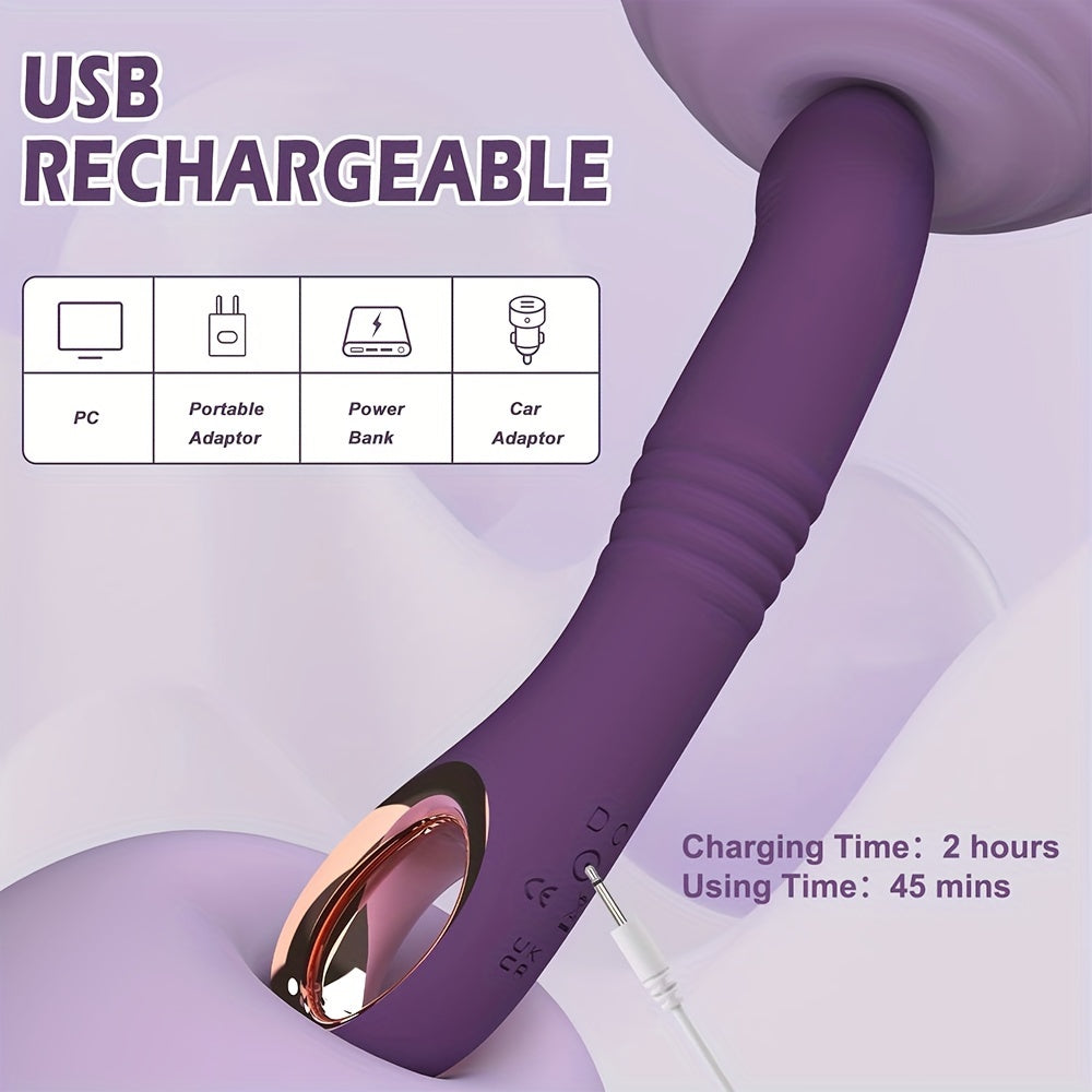 10 Vibration Modes USB Rechargeable Dual Function Adult Toy: Realistic Silicone Design for Female and Couples - Sandfox Brand