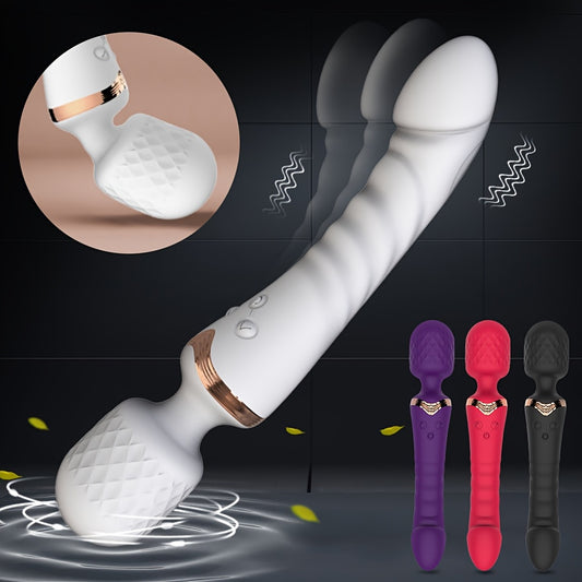 Sandfox Dual Motor Magic Wand Vibrator, 10 Modes G-Spot Massager, Rechargeable Lithium Battery, Clitoris Stimulator Dildo for Women, Anal Plug Toys for Adult